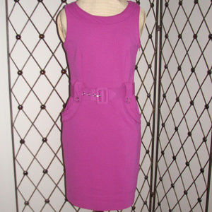 NY & CO berry fuchsia magenta belted sleeveless S